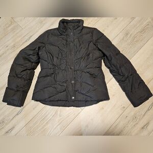 J Crew 80% Down 20% Waterfowl Puffer Jacket Womens M Black NO HOOD